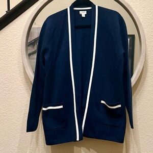 J.Crew Women’s Tipped Open-Front Cardigan Sweate